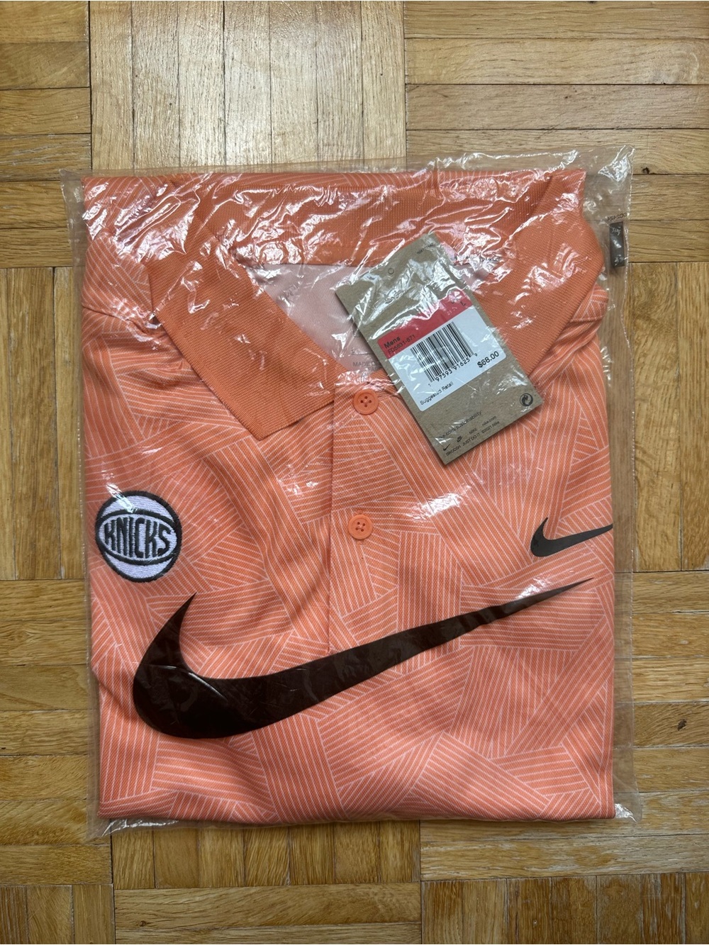NY Knicks Polo — Nike orange golf shirt